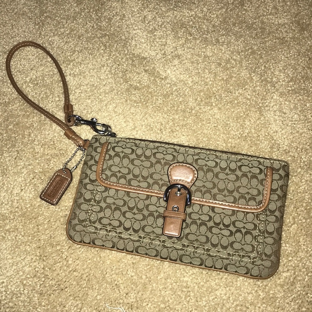 Coach zip wrist wallet